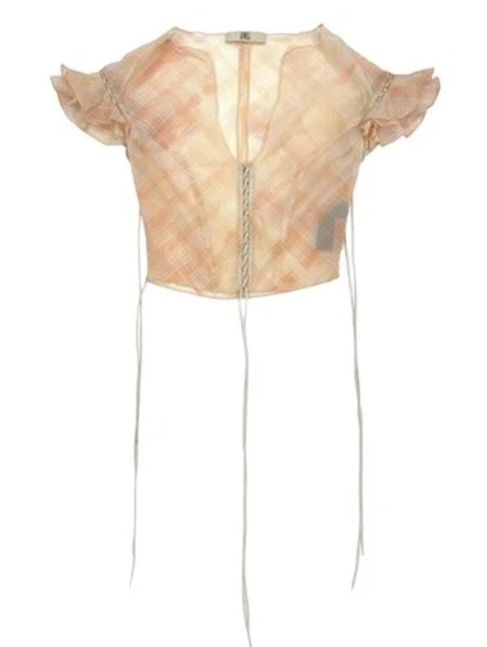 KNWLS Peach Bleach Scallop Blouse UK8/US4 I